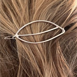 Sterling silver small leaf barrette - 1 3/4”